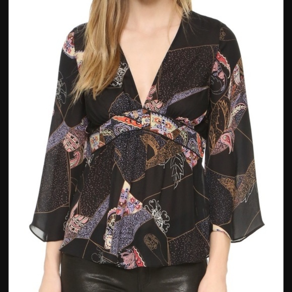 Elizabeth and James Tops - Elizabeth & James Silk Paisley Top XS